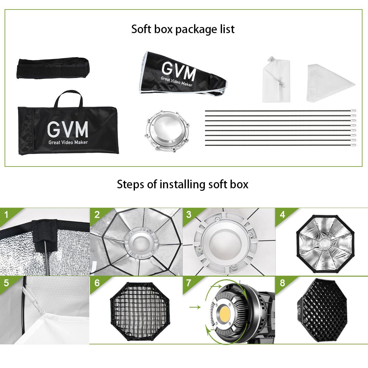 GVM 80W LED Spotlight Daylight Kit with Softbox(BOGO) - JIAN CHENG TECHNOLOGY INC.