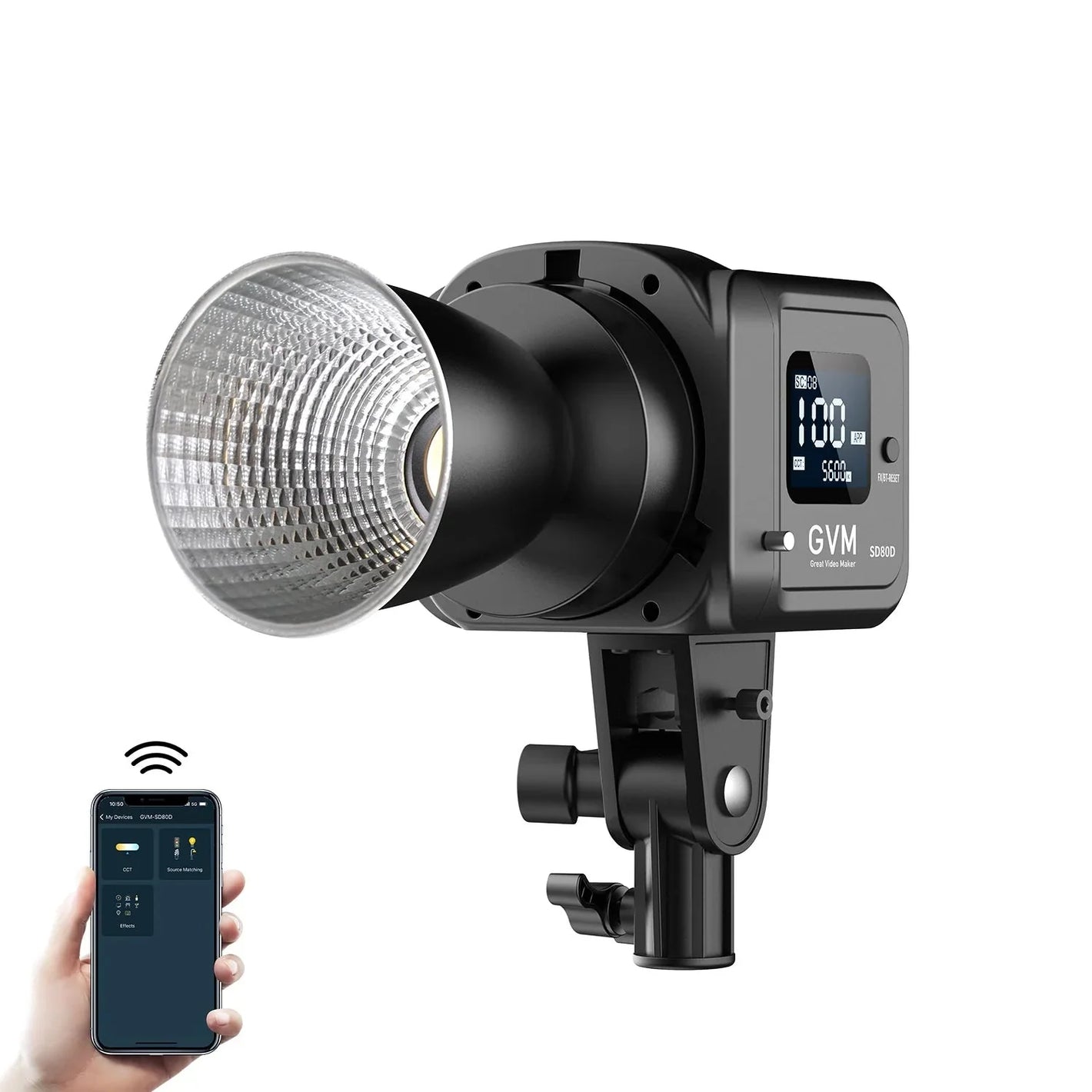 GVM SD80S 80w Spoltlight Daylight Can use Battery - GVM