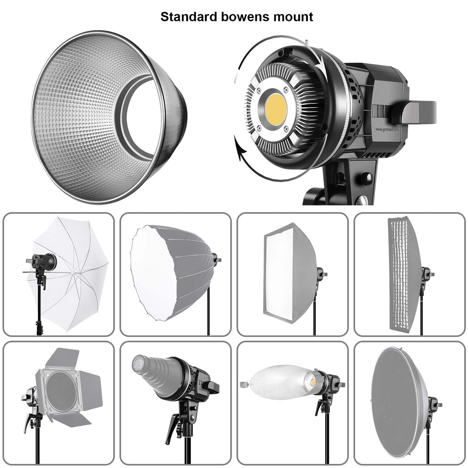 GVM P80S　80W　フレネルライト　5600KLEDビデオライト GVM P80S 80W Fresnel Light 5600K LED Video Light Bowens