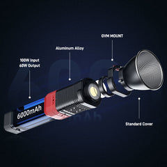 GVM - PD60C Waterproof Built - in Battery Model 60W Flashlight (RGB) - JIAN CHENG TECHNOLOGY INC.