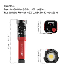 GVM - PD60C Waterproof Built - in Battery Model 60W Flashlight (RGB) - GVM