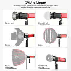 GVM - PD60C Waterproof Built - in Battery Model 60W Flashlight (RGB) - GVM