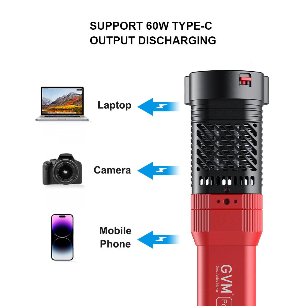 GVM - PD60C Waterproof Built - in Battery Model 60W Flashlight (RGB) - GVM