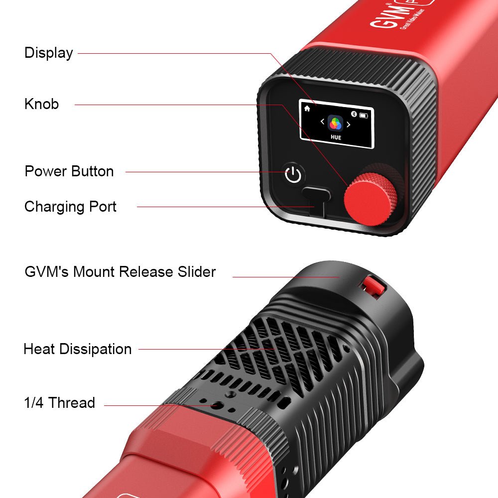 GVM - PD60C Waterproof Built - in Battery Model 60W Flashlight (RGB) - GVM