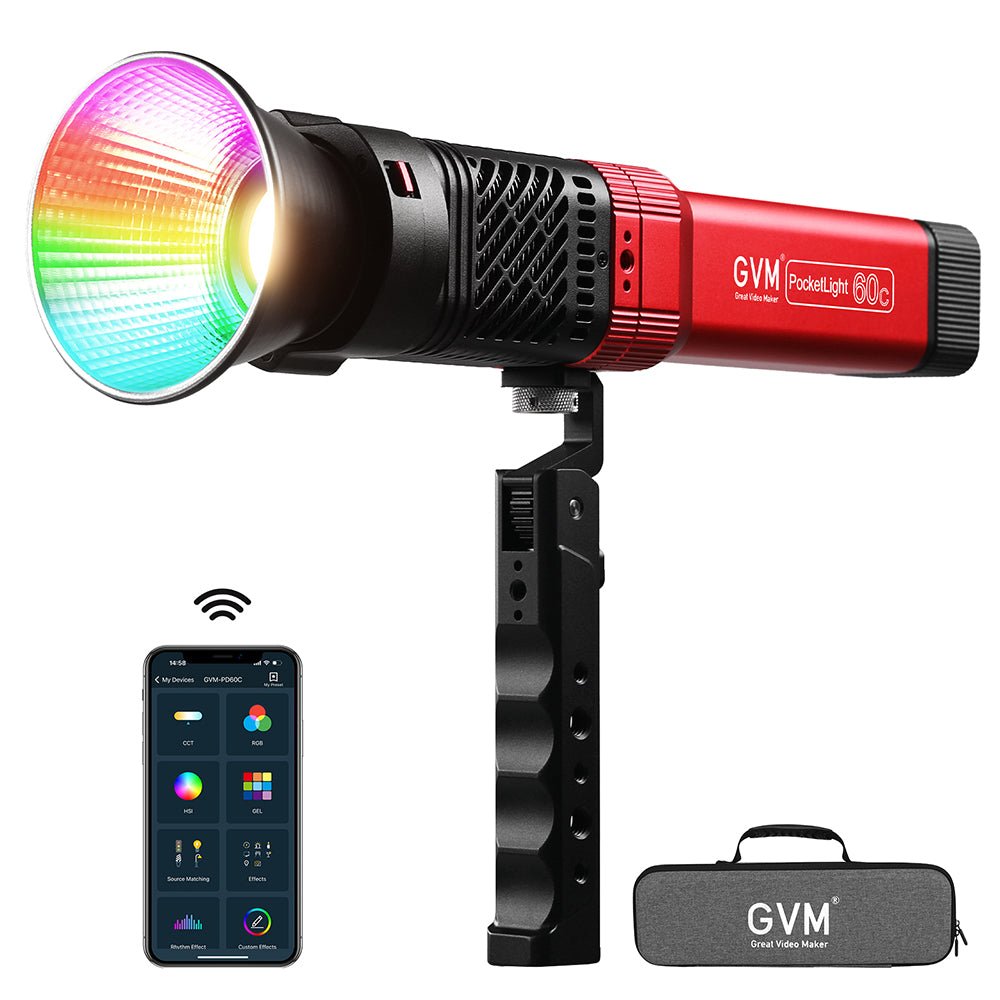 GVM - PD60C Waterproof Built - in Battery Model 60W Flashlight (RGB) - GVM