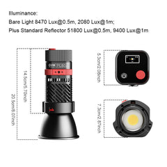 GVM - PL60B Waterproof External Model 60W Flashlight Light (Dual Color Temperature) - GVM