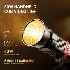 GVM - PL60B Waterproof External Model 60W Flashlight Light (Dual Color Temperature) - JIAN CHENG TECHNOLOGY INC.