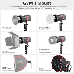 GVM PL60C Waterproof External 60W RGB Flashlight with Battery - JIAN CHENG TECHNOLOGY INC.