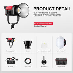 GVM PRO - SD200B 200W Bi - Color Mesh Bluetooth Monolight - JIAN CHENG TECHNOLOGY INC.