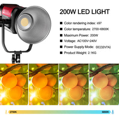 GVM PRO - SD200B 200W Bi - Color Mesh Bluetooth Monolight - JIAN CHENG TECHNOLOGY INC.