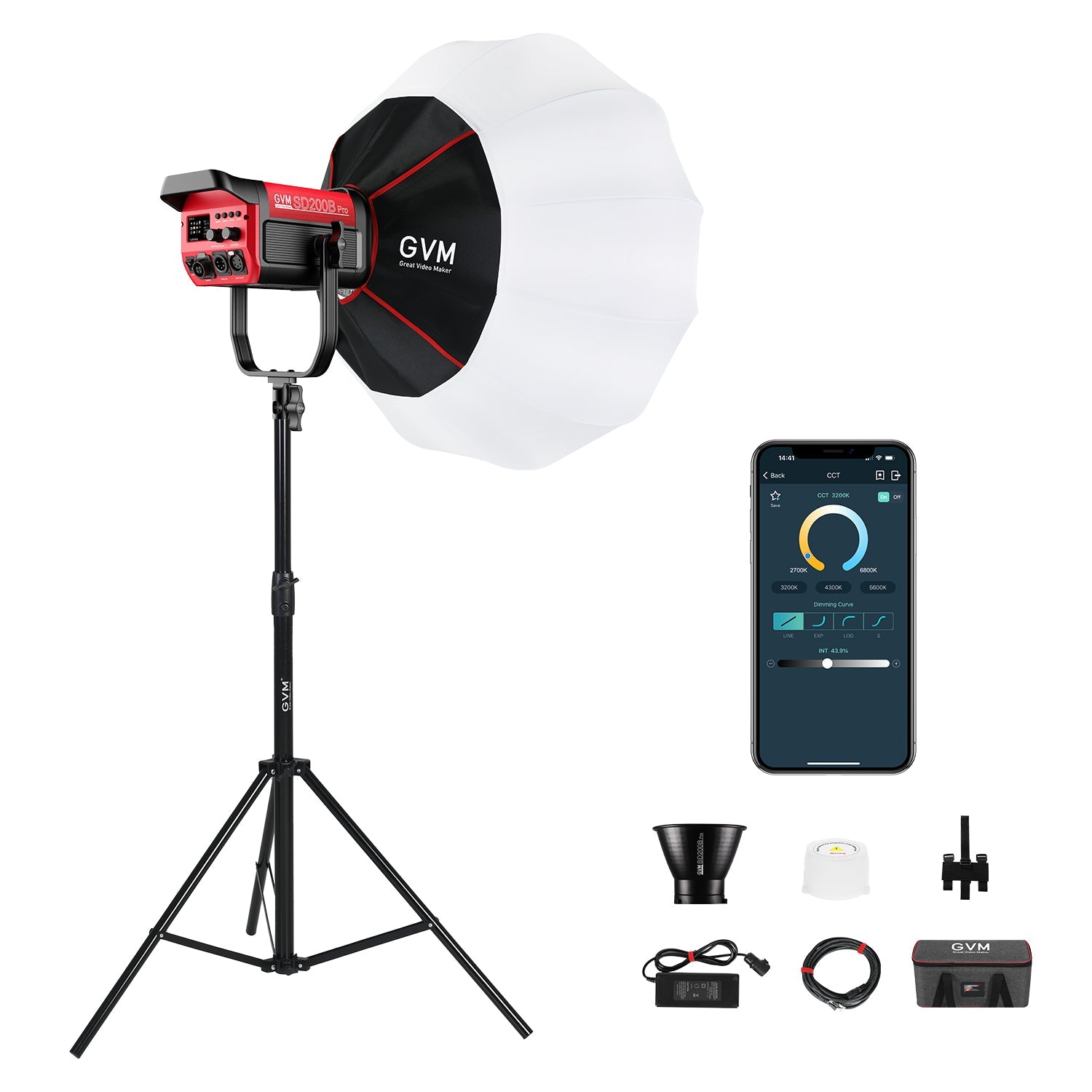 GVM PRO - SD200B 200W Bi - Color Mesh Bluetooth Monolight - JIAN CHENG TECHNOLOGY INC.