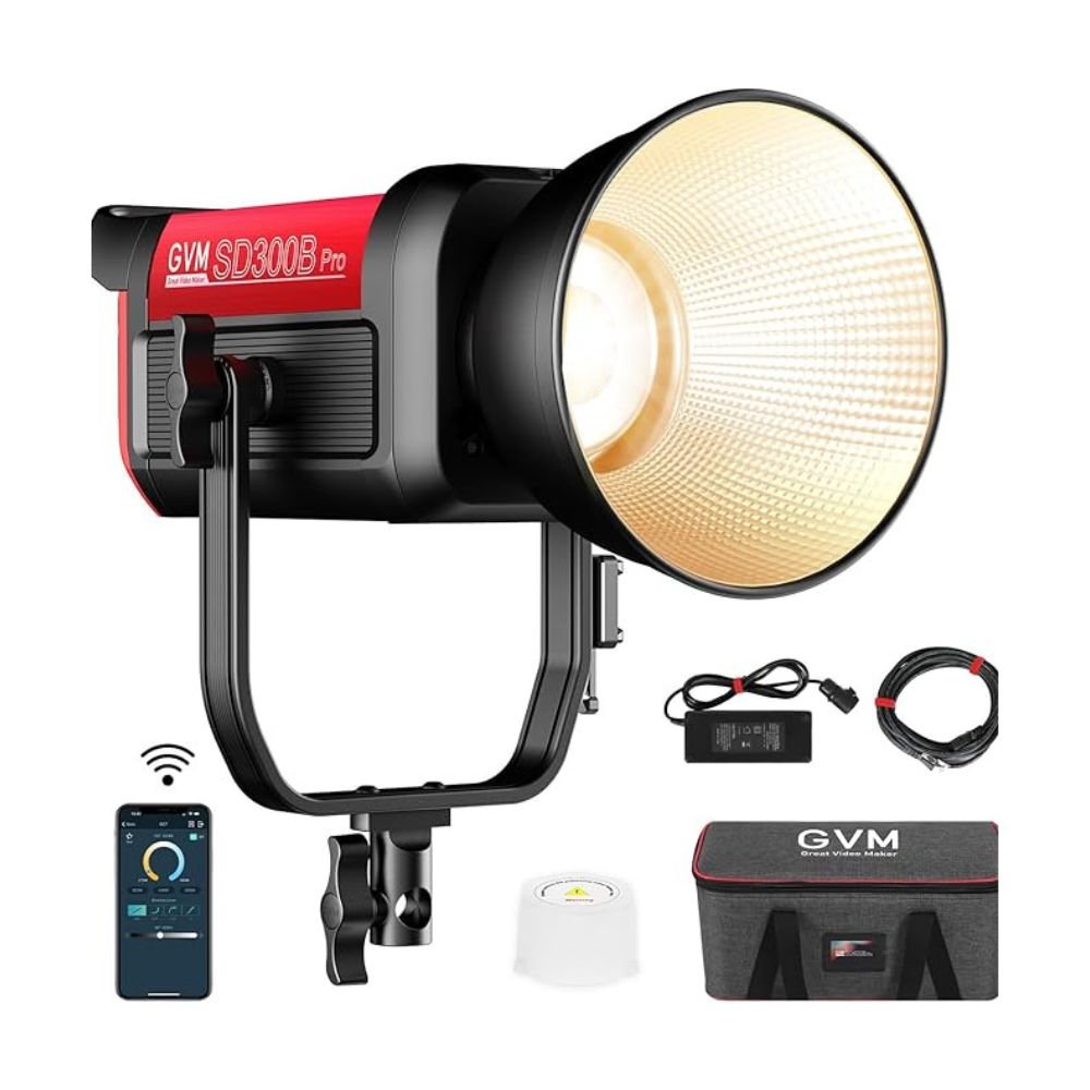 GVM PRO - SD300B 300W Bi - Color Monolight V - mount Mesh Bluetooth - JIAN CHENG TECHNOLOGY INC.