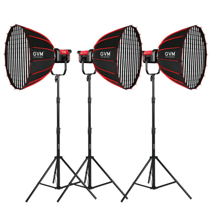GVM PRO - SD300B 300W Bi - Color Monolight With Softbox 3 kits - GVM