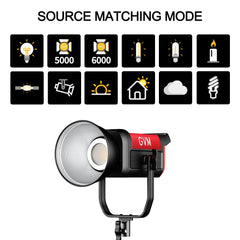 GVM PRO-SD300B 300W Bi-Color Monolight(V-mount && Mesh Bluetooth) - GVM