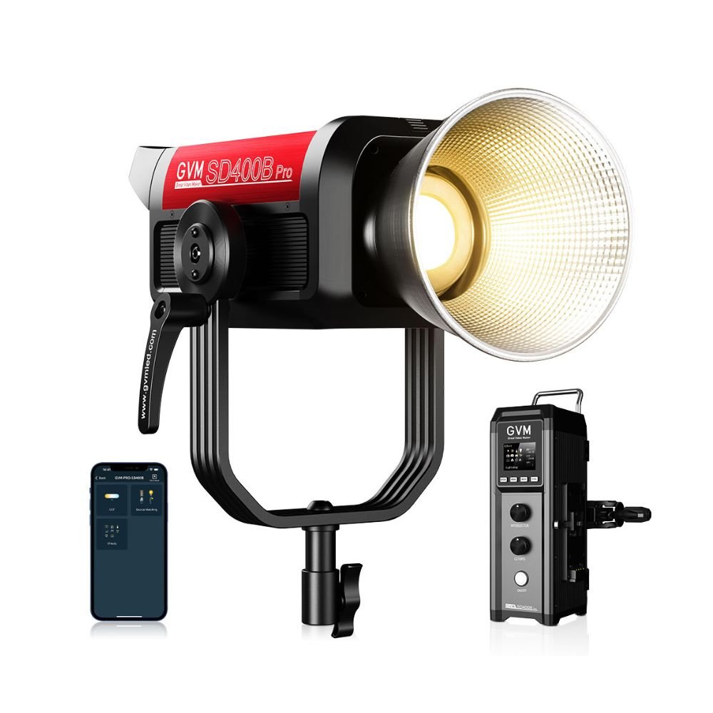 GVM PRO - SD400B 400W Waterproof Bi - Color Monolight(V - mount & Mesh Bluetooth) - JIAN CHENG TECHNOLOGY INC.