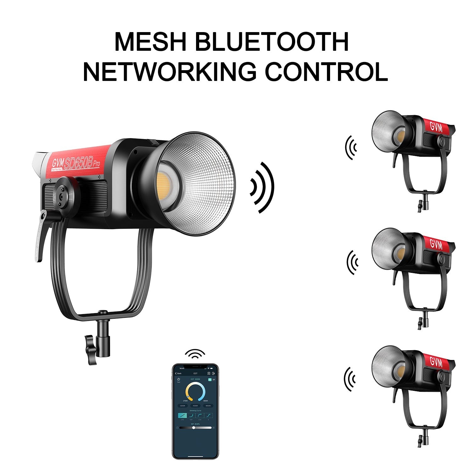 GVM PRO - SD650B 650W Waterproof Bi - Color Monolight(V - mount & Mesh Bluetooth) - JIAN CHENG TECHNOLOGY INC.