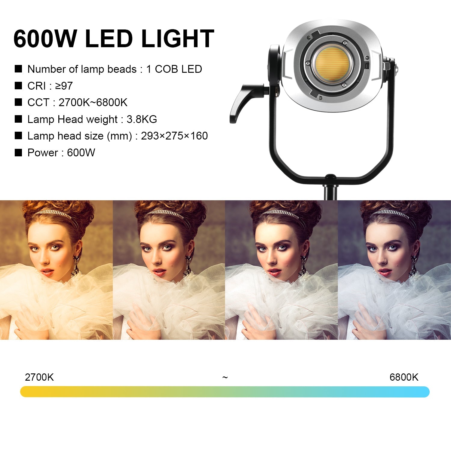 GVM SD600D - II 600W Upgraded Bi - Color LED Video Light - GVM