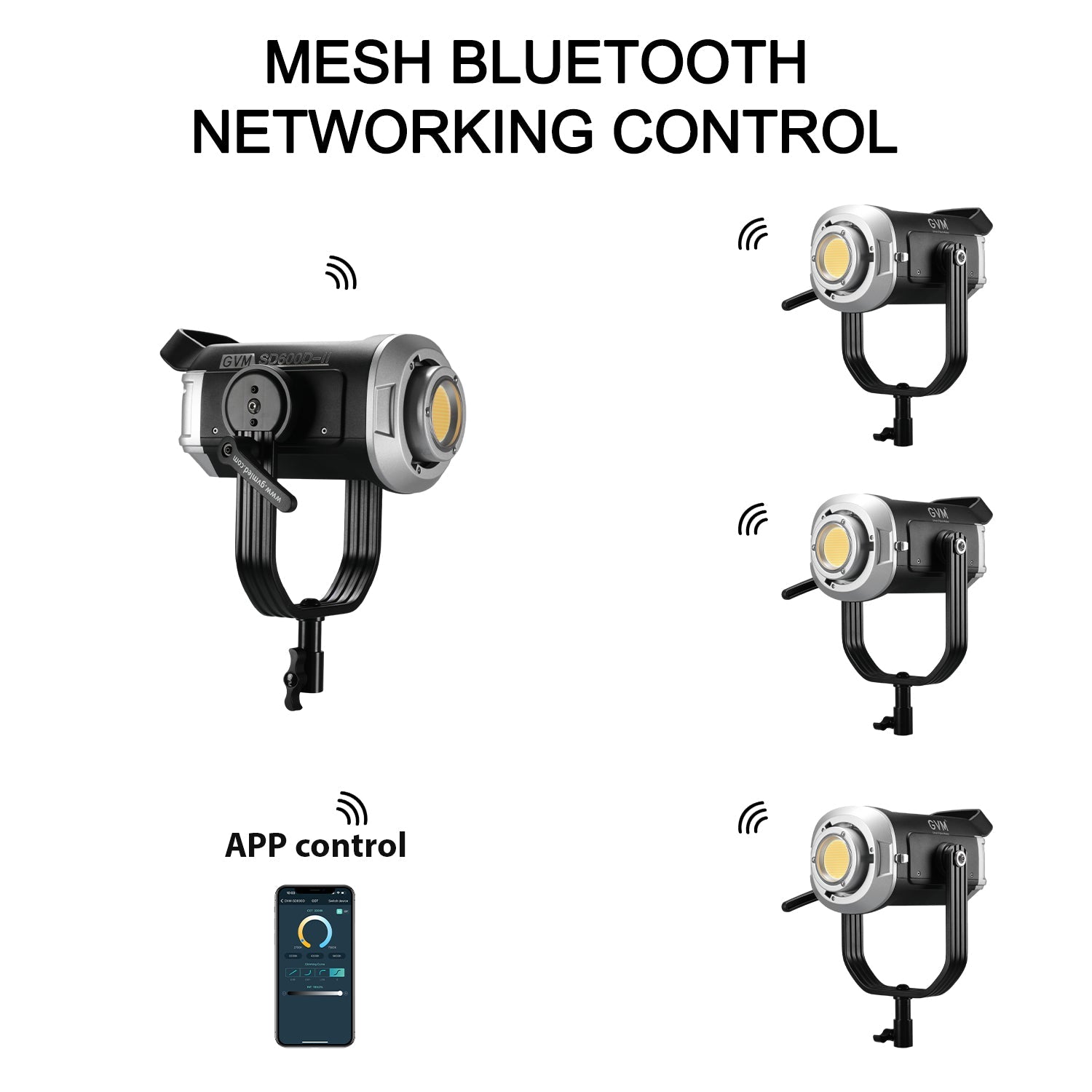 GVM SD600D - II 600W Upgraded Bi - Color LED Video Light - GVM