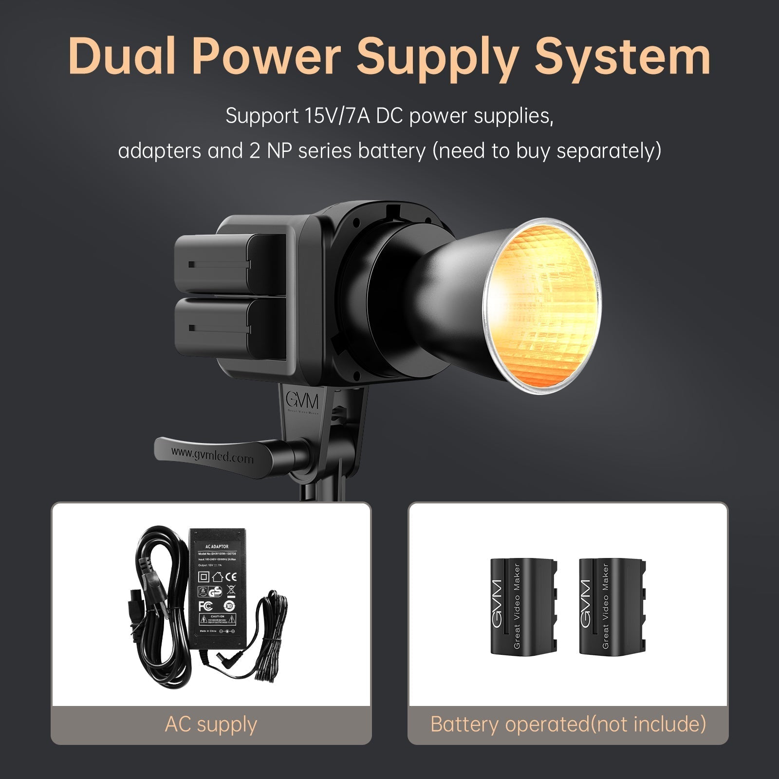 GVM SD80D 80w Bi - Color Outdoor Portable Spotlight（BOGO)(Only Jan 13th) - JIAN CHENG TECHNOLOGY INC.