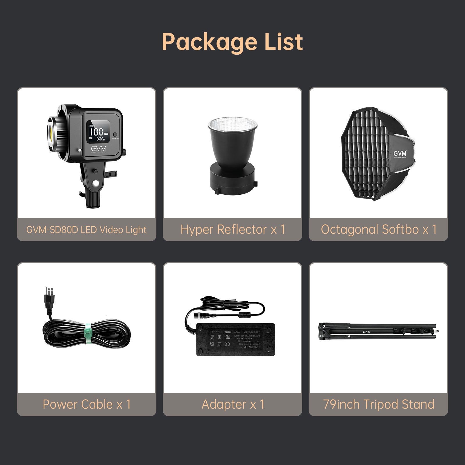 GVM SD80D 80w Bi-Color Spotlight Daylight – GVM LED Co., Ltd.