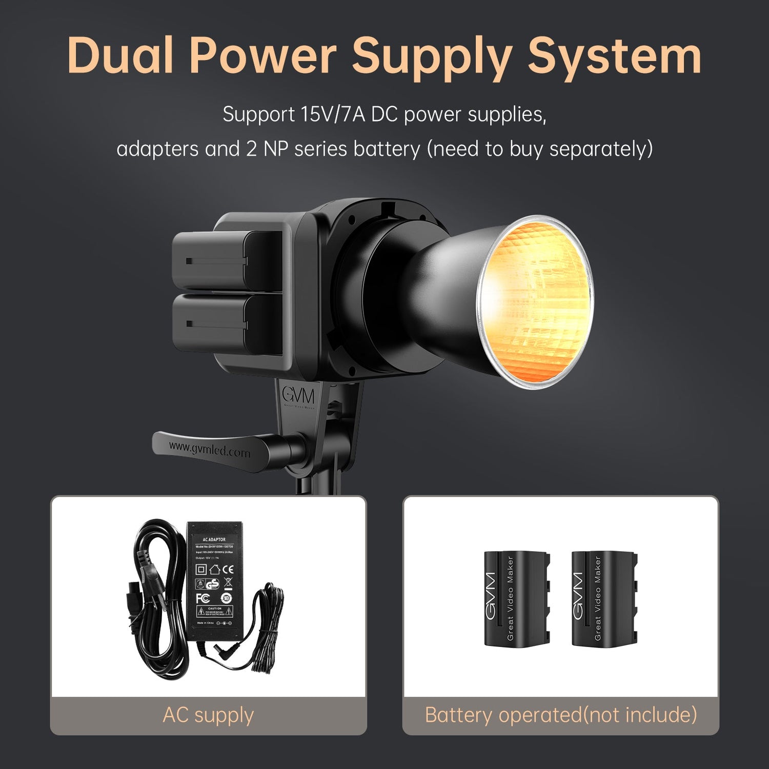 GVM SD80D 80w Bi-Color Spotlight Daylight with Softbox - GVM