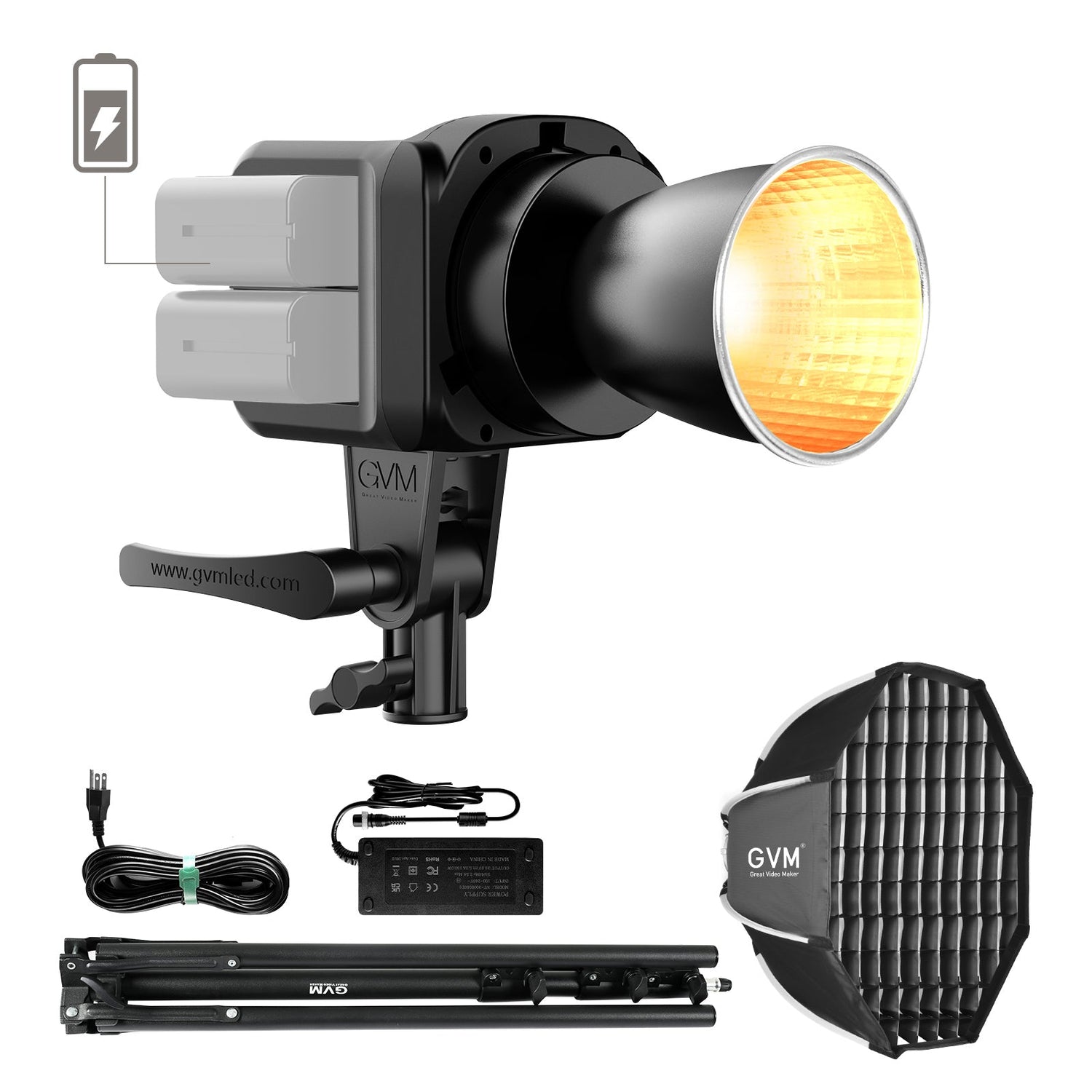 GVM SD80D 80w Bi-Color Spotlight Daylight with Softbox - GVM