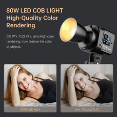 GVM SD80D 80w Bi-Color Spotlight Daylight with Softbox - GVM