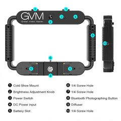 GVM TL - 10S Smartphone Video Camera Rig Light with Bluetooth Control - JIAN CHENG TECHNOLOGY INC.