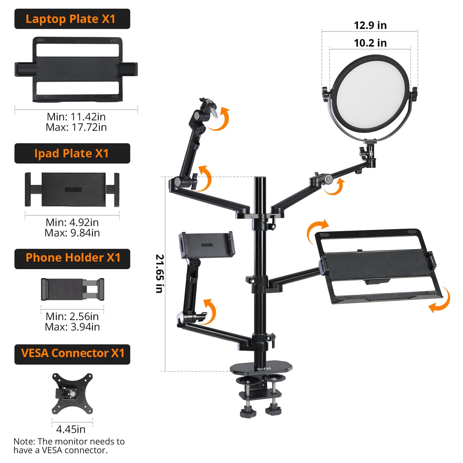 GVM - ZJ - Z1 Floor - standing Mobile Live Streaming Stand - JIAN CHENG TECHNOLOGY INC.