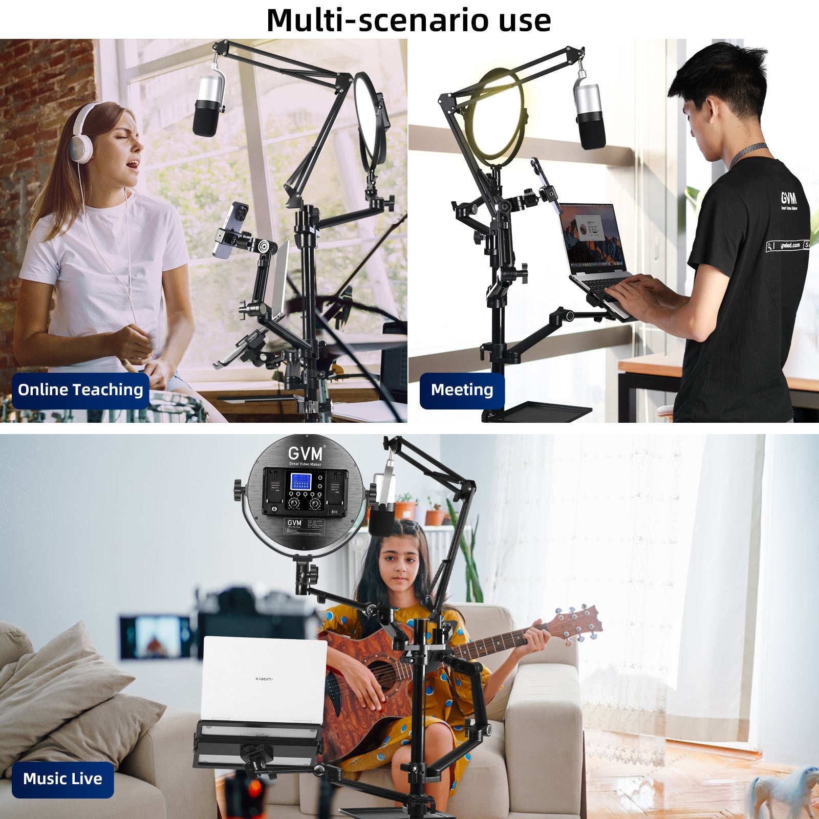 GVM - ZJ - Z2 Floor - standing Mobile Live Streaming Stand - JIAN CHENG TECHNOLOGY INC.