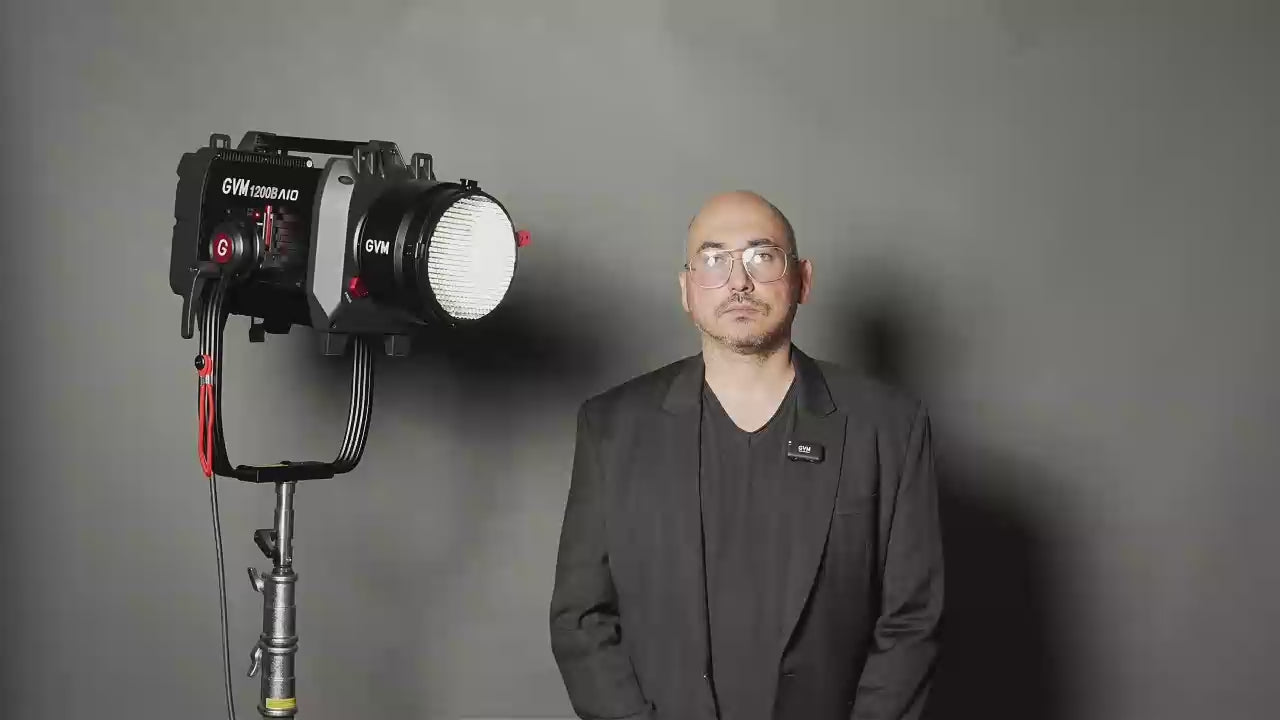 Load video: AIO1200B Film Lighting 3x Optical Booster Tutorial: Installation and Spot Light Demonstration 