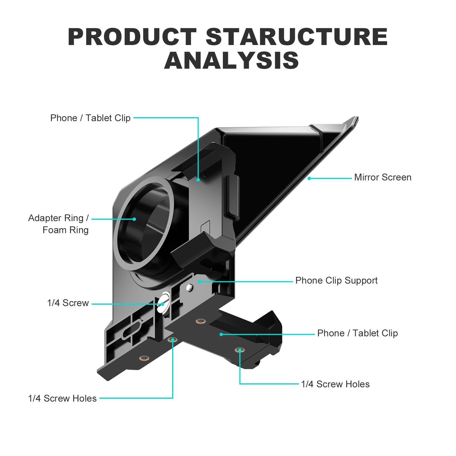 GVM TQ-S Teleprompter for iPad Tablet & Smartphone with Bluetooth APP Control - GVMLED
