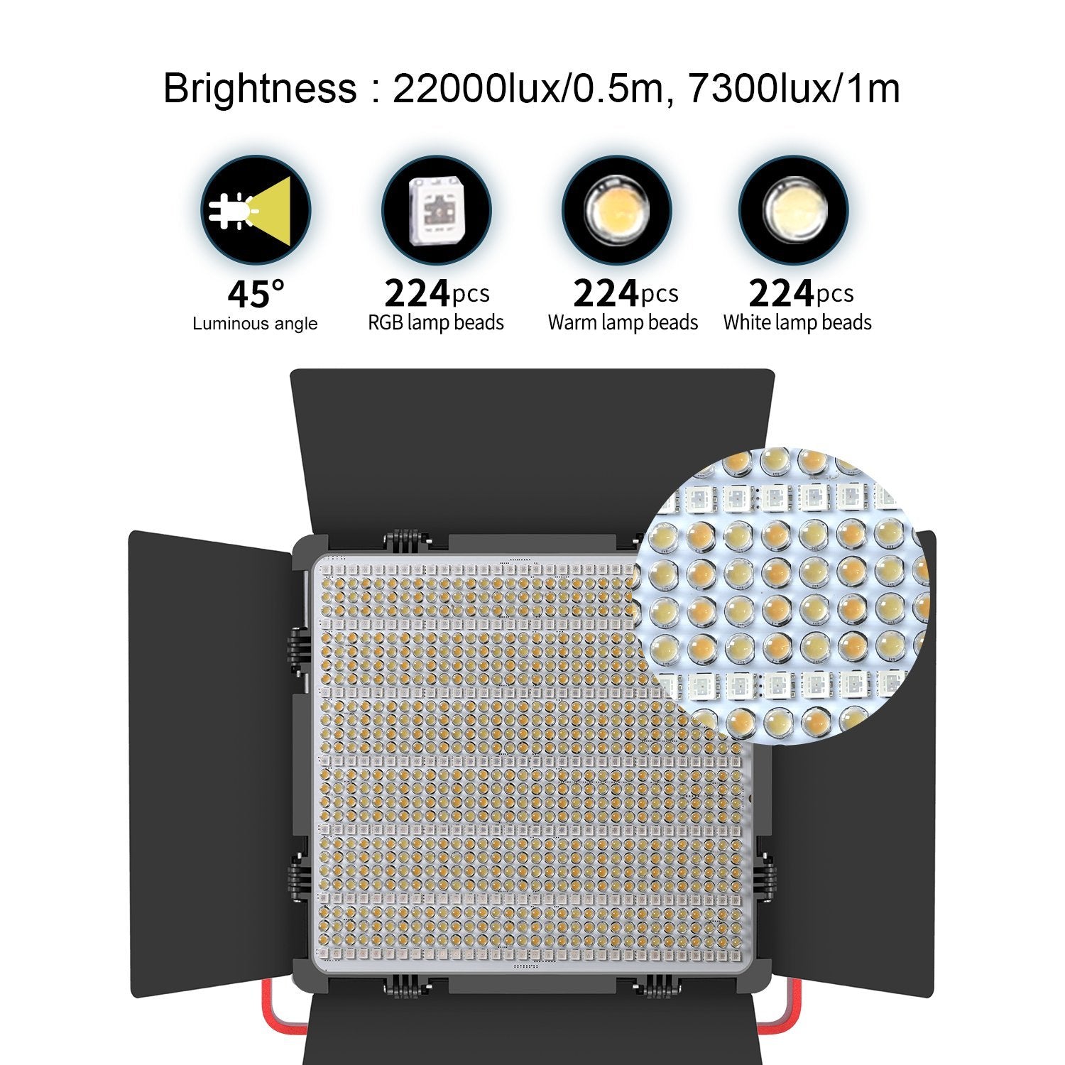 GVM-1200D 50W Bi-Color+50W RGB Video Light Dual Lamp Set - GVMLED