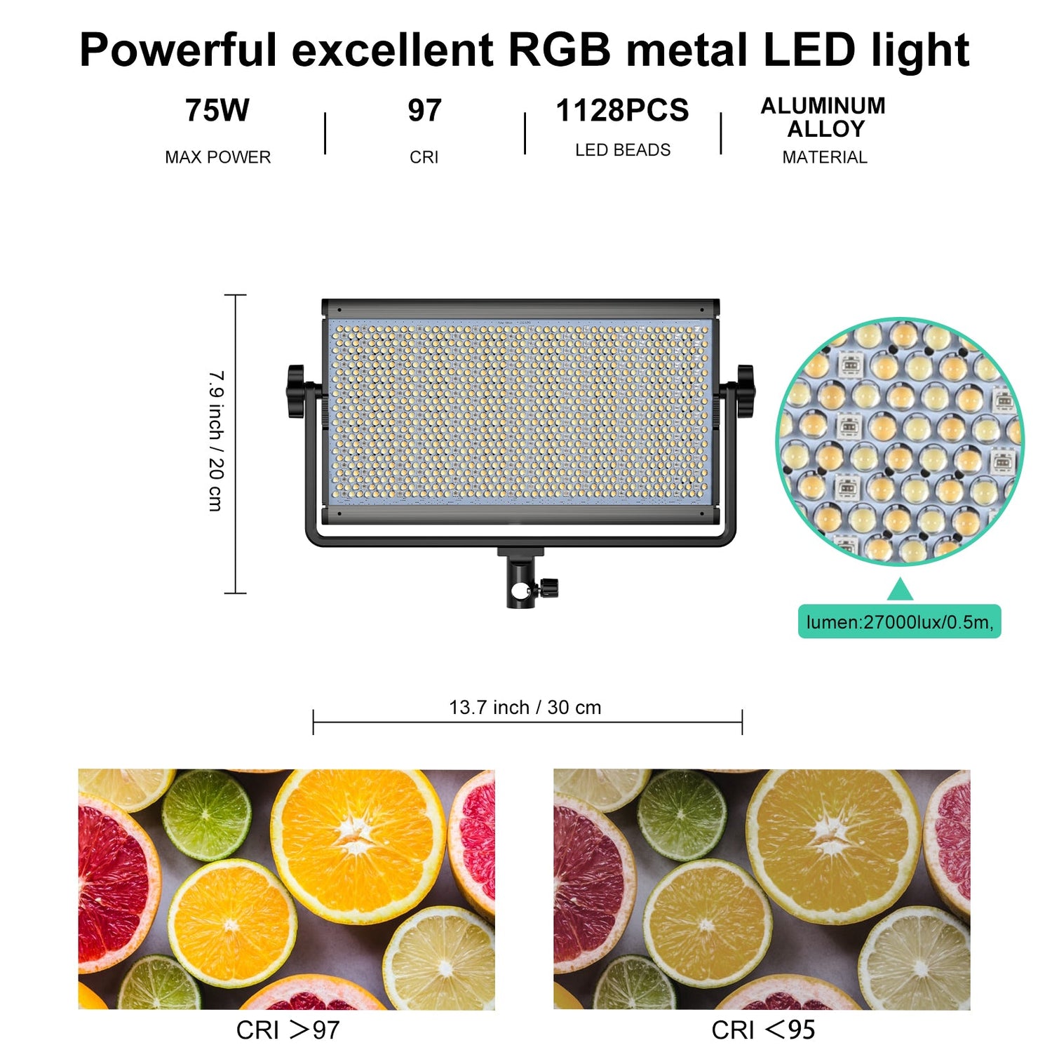GVM-1500D 75W Powerful Bi-color and RGB Video Panel Light 2-Light-Kit - GVMLED