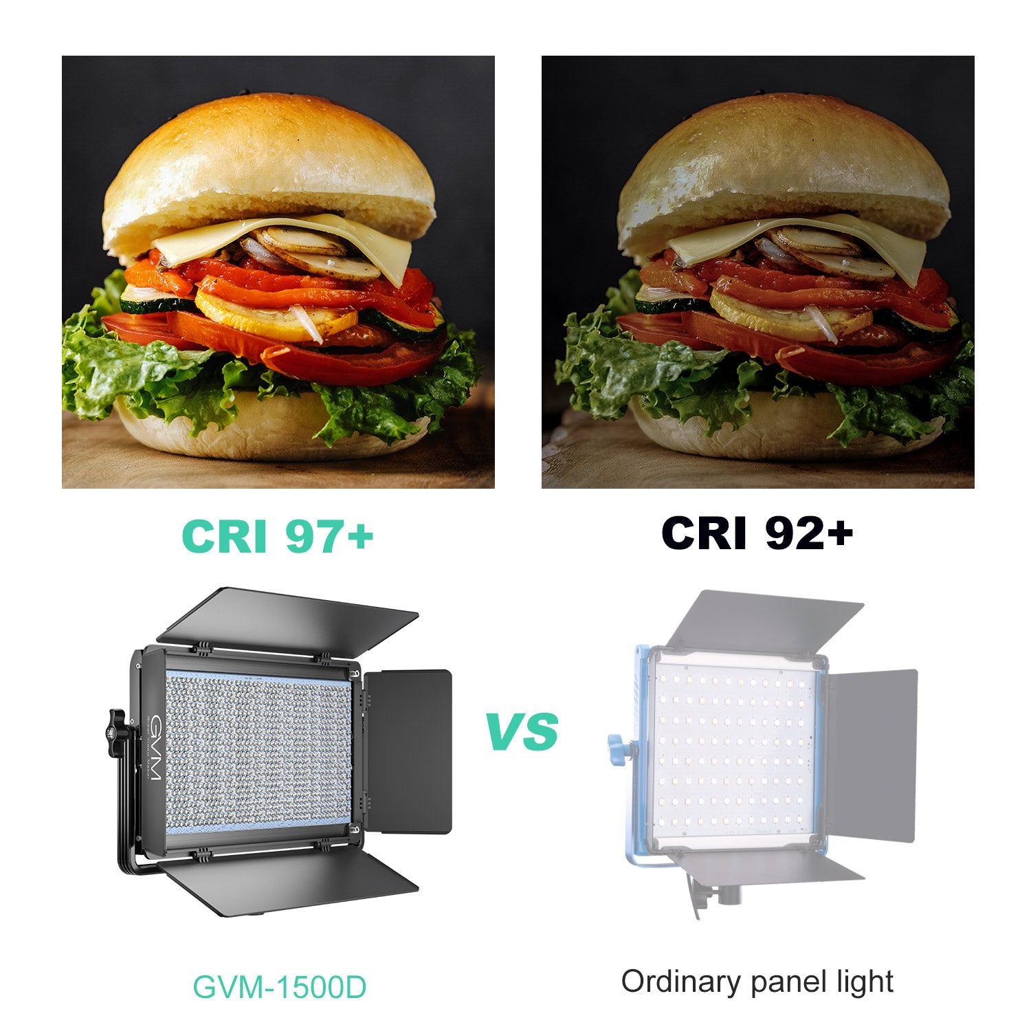 GVM 1500D 75W Powerful Bi color and RGB Video Panel Light