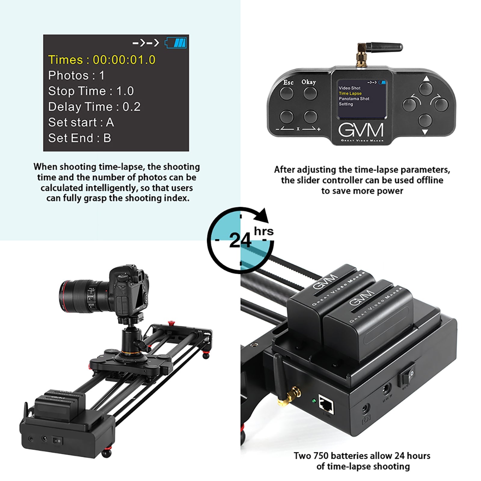 GVM-1.5D Professional Wireless Video Carbon Fiber Motorized Camera Slider - GVMLED