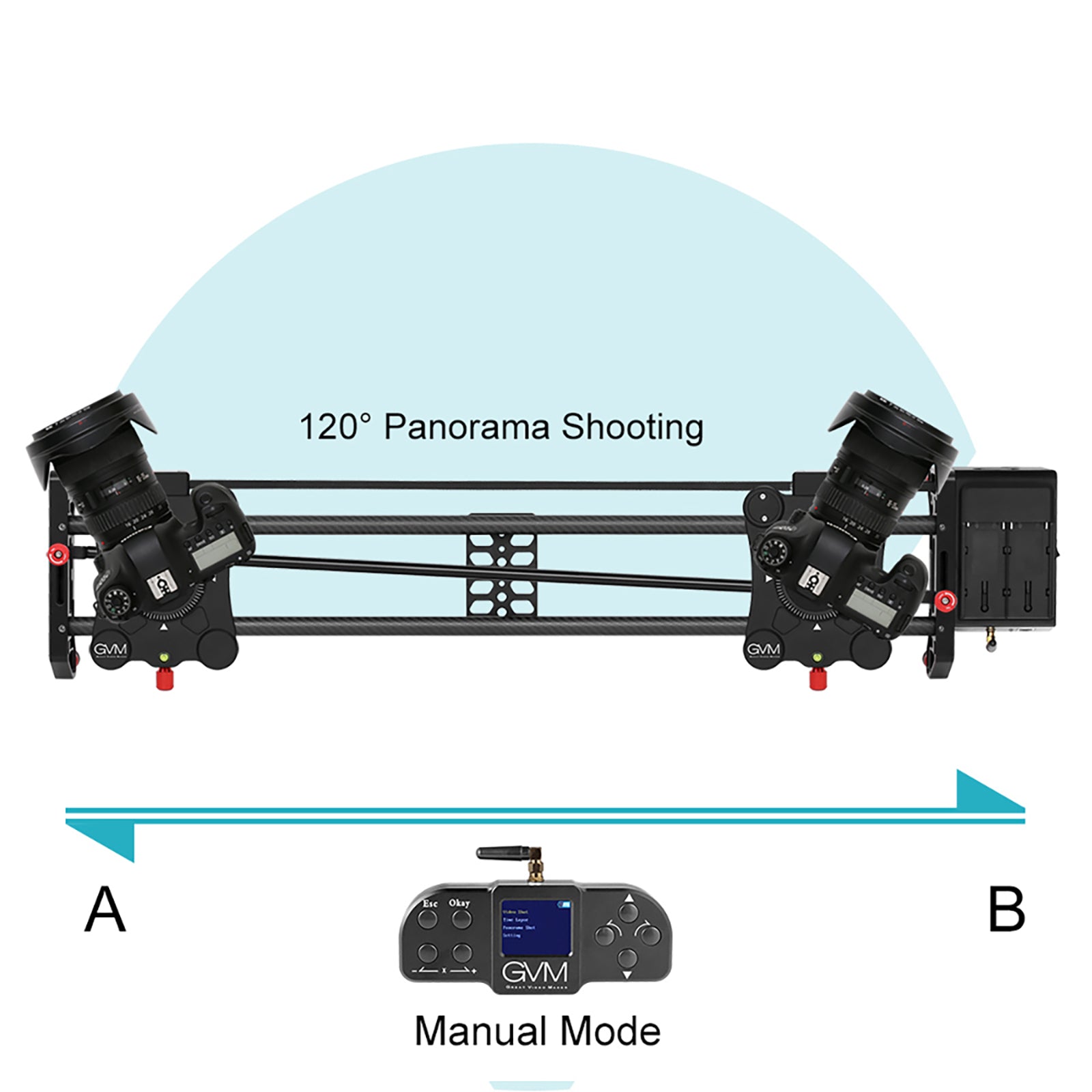 GVM-1.5D Professional Wireless Video Carbon Fiber Motorized Camera Slider - GVMLED