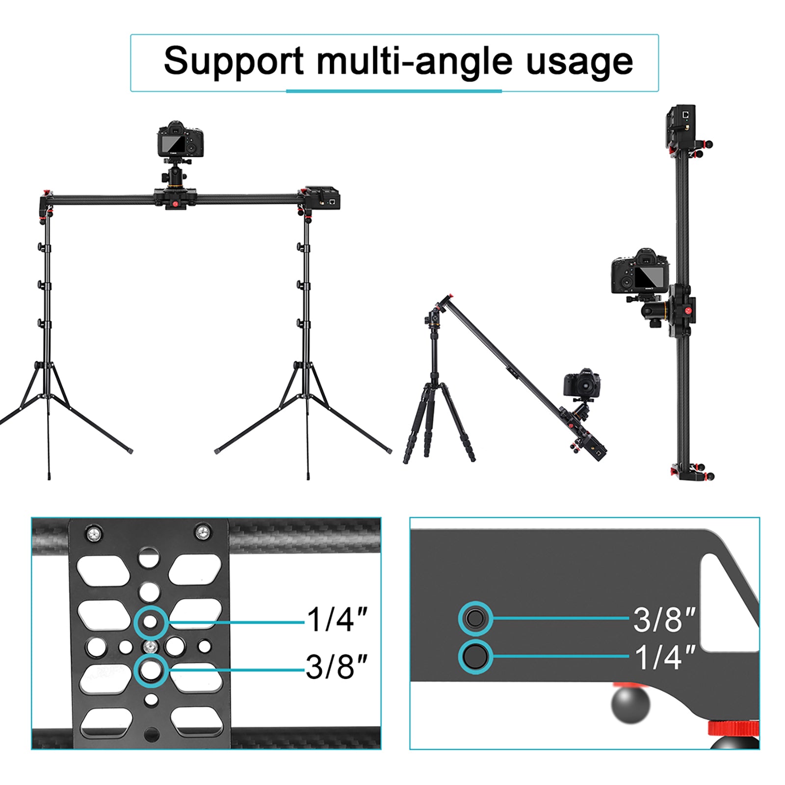 GVM-1.5D Professional Wireless Video Carbon Fiber Motorized Camera Slider - GVMLED