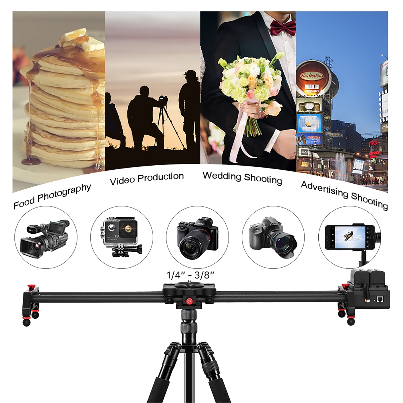 GVM-1.5D Professional Wireless Video Carbon Fiber Motorized Camera Slider - GVMLED