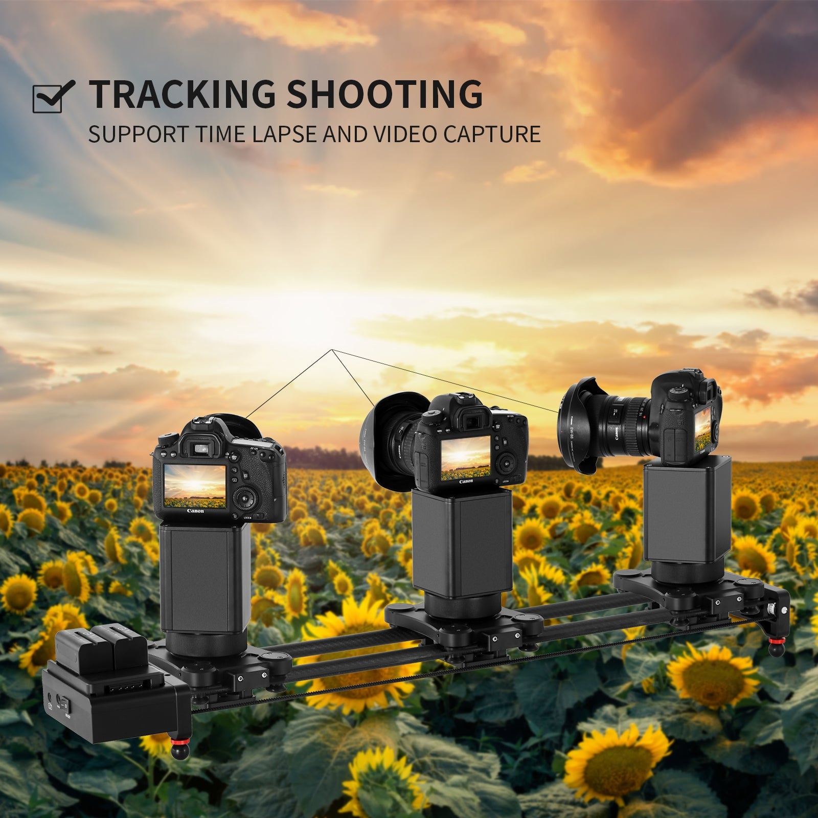 GVM-2D Professional Wireless Video Carbon Fiber Motorized Camera Slider - GVMLED