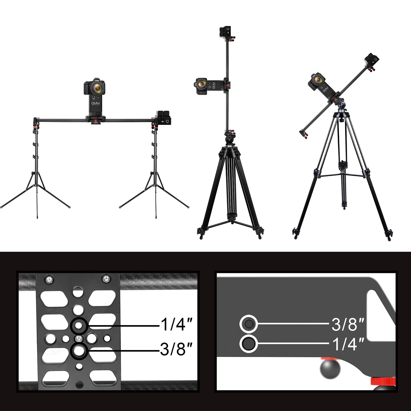 GVM-2D Professional Wireless Video Carbon Fiber Motorized Camera Slider - GVMLED