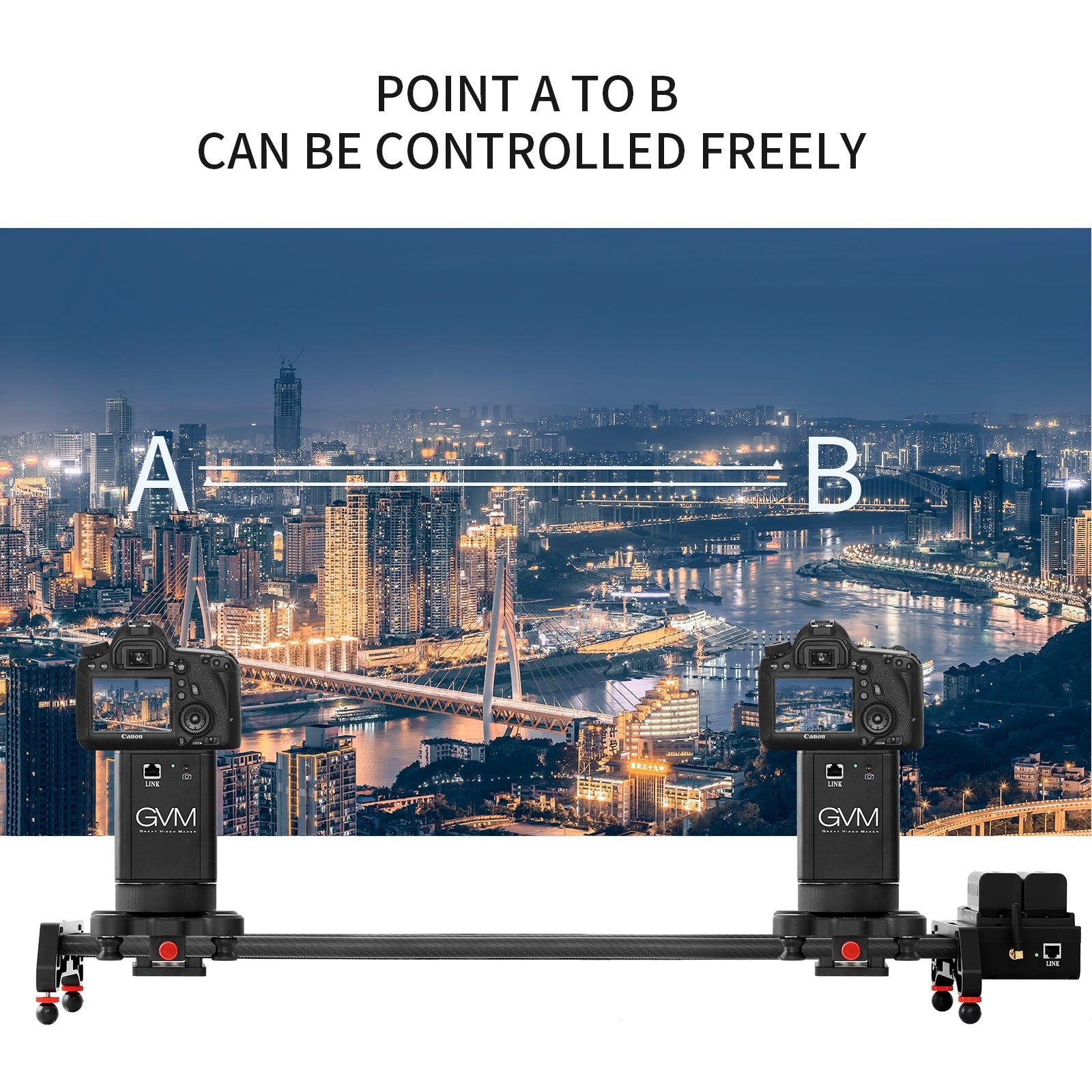 GVM-2D Professional Wireless Video Carbon Fiber Motorized Camera Slider - GVMLED