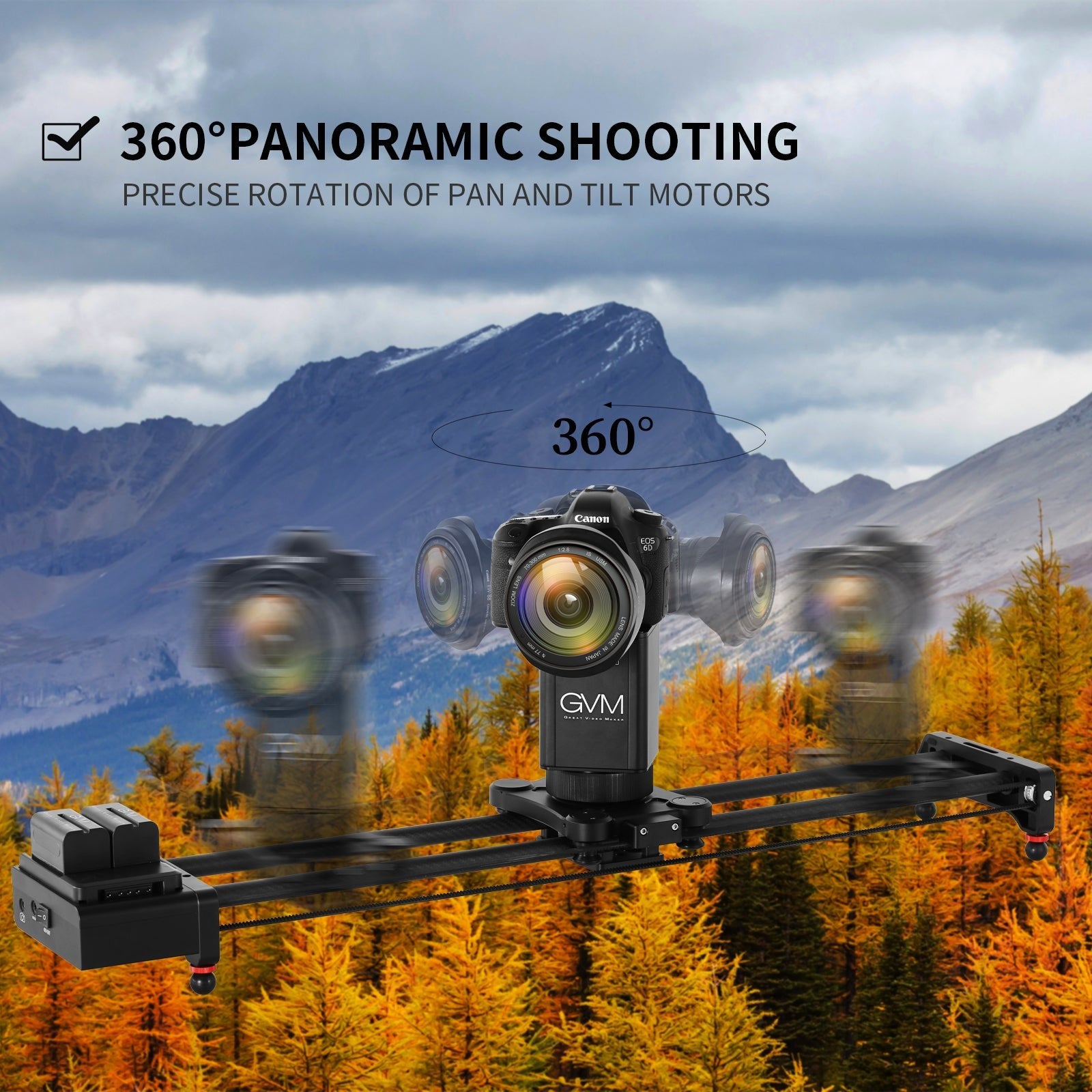 GVM-2D Professional Wireless Video Carbon Fiber Motorized Camera Slider - GVMLED