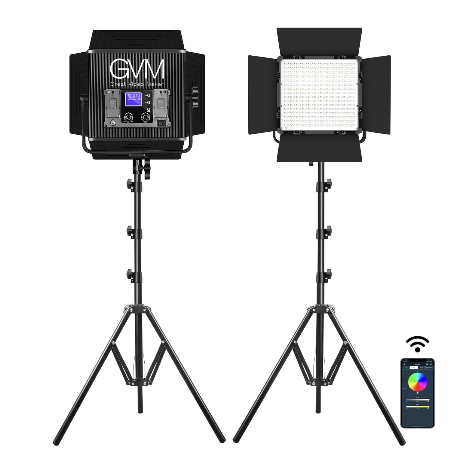 GVM-50W2 50W High Power Floodlight Bi-Color and High Power RGB Video Lighting - GVMLED