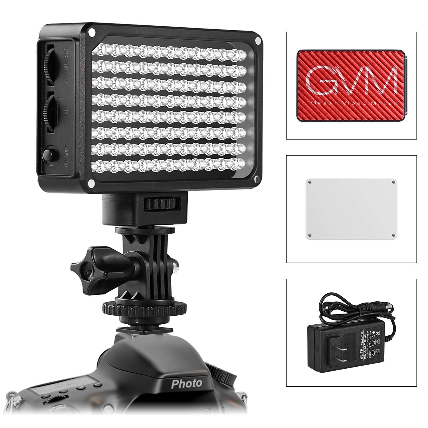 GVM 5W Bi-color On-Camera Video Light LED Light Panel - GVMLED