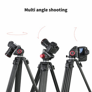 GVM 7017D Aluminum Video Tripod with Fluid Head System - GVMLED