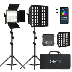 GVM-800D 40W Bi-color and RGB Video Panel Light With Softbox - GVMLED