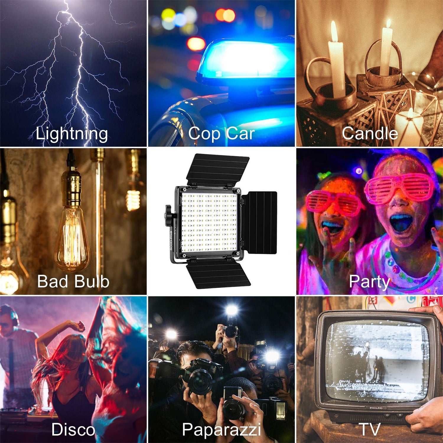 GVM-800D 40W Bi-color and RGB Video Panel Light With Softbox - GVMLED