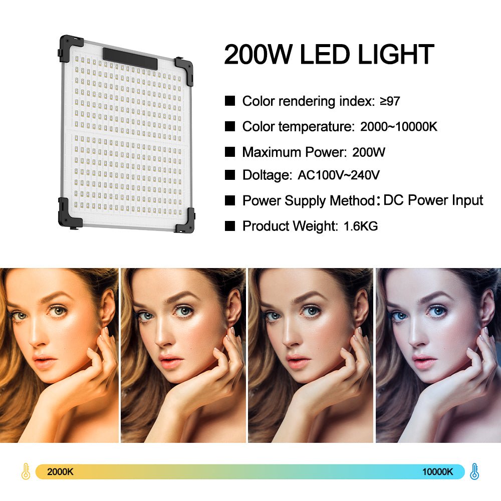 GVM B200C 200W RGB&Bi-Color Flexible LED Light - GVMLED