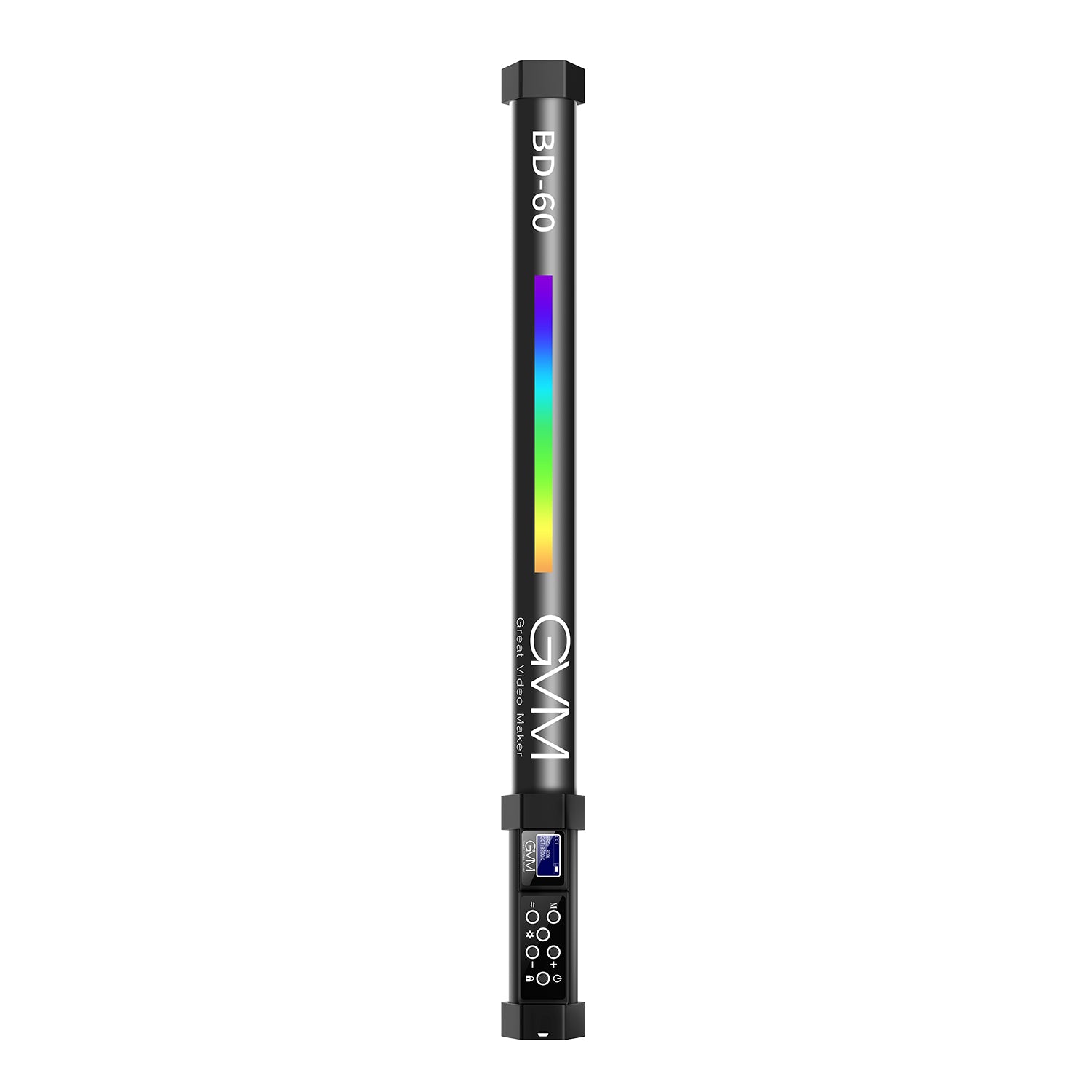 GVM BD60D RGB Handheld LED Video Light Wand Stick Photography Light, Built-in Rechargable Battery,OLED Display Photography Studio Lighting - GVMLED